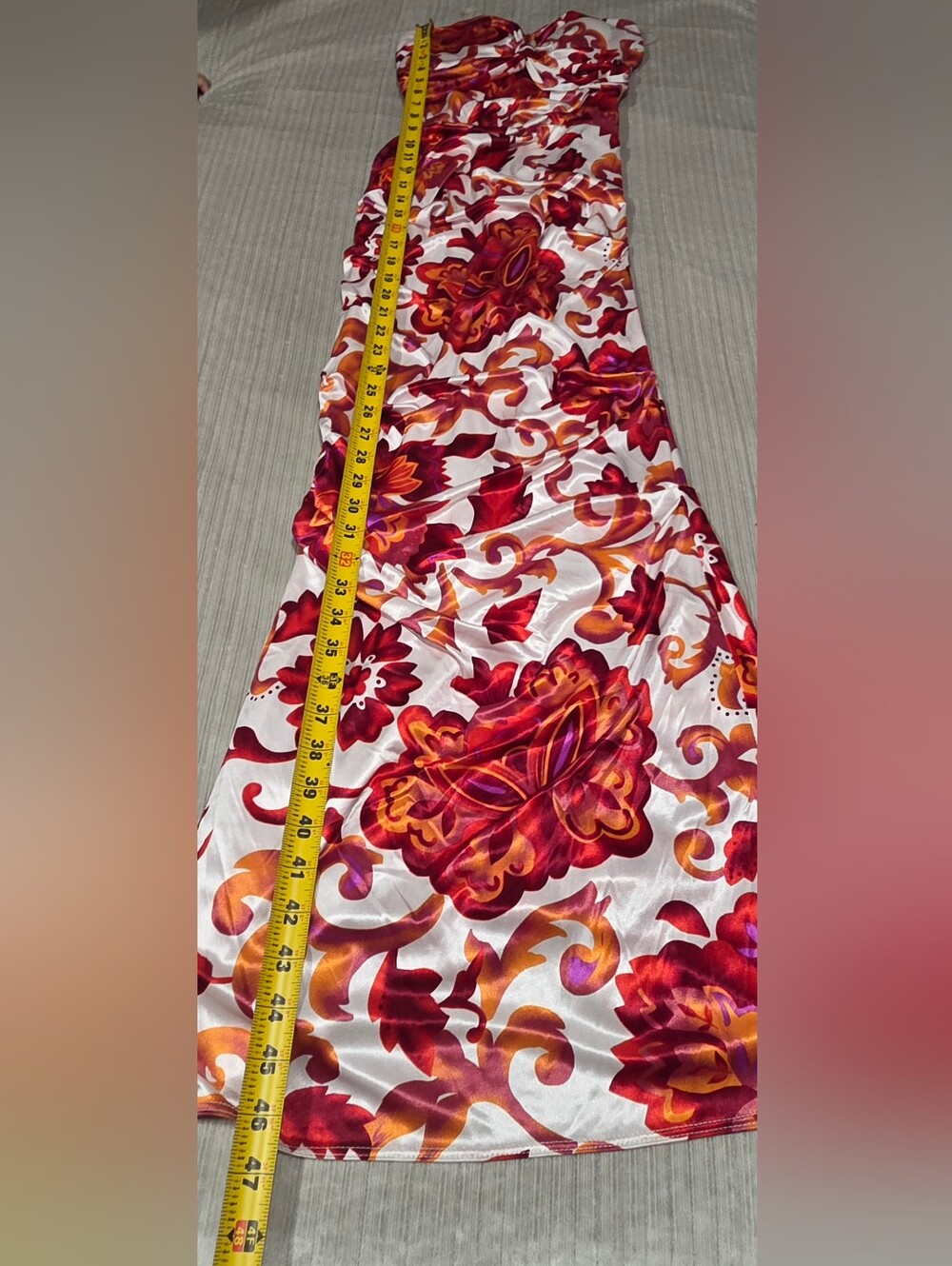 Rubber Ducky Red & Orange Floral Maxi Dress - Picture 3 of 6
